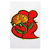 Hearts & Flower #0033 Personalized Stationery