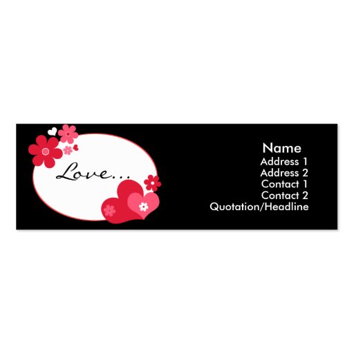 Hearts & Flowers Profile Cards Business Cards (front side)