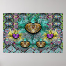 Hearts Flying over the Sawtooth Range of Idaho Print