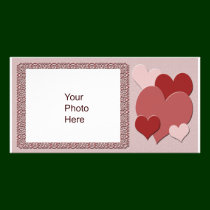 Hearts & Frame Horizontal Photo Card photo cards