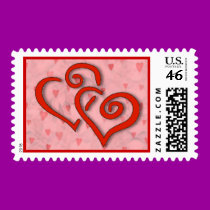 Hearts Galore Postage stamps