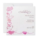 Hearts Galore square invitation