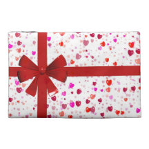 Hearts Gift Wrap Travel Accessory Bag