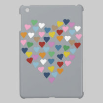 Hearts Heart Colour on Grey ipad mini cases