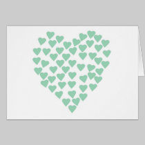 Hearts Heart Mint on White cards