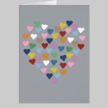 Hearts Heart Multi Grey cards