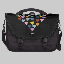 Hearts Heart Multi on Black commuterbag