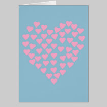 Hearts Heart Pink on Blue cards