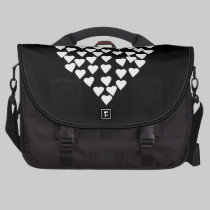 Hearts Heart White on Black commuterbag