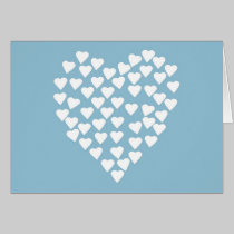 Hearts Heart White on Blue cards