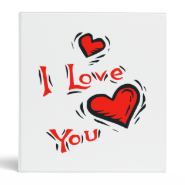 hearts I love you text design valentine Binder