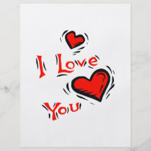 hearts I love you text design valentine Full Color Flyer