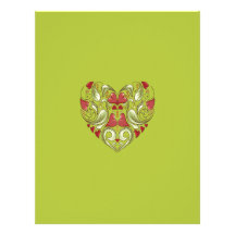 Hearts-In-Heart-On-Acid-Apple-Green-Pattern Personalized Letterhead