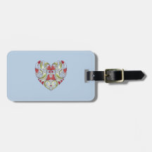 Hearts-In-Heart-On-Blue-Sky-Pattern Bag Tags