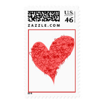 Hearts In Heart Wedding Postage Stamp