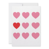 Hearts in Pink and Red Invitation