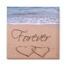 Hearts in the sand forever magnets by aslentz Hearts in the sand forever magnets