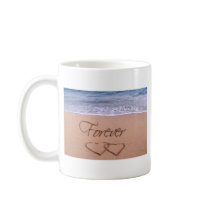 Hearts in the sand forever mugs