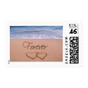 Hearts in the sand forever postage