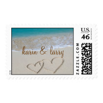 Hearts in the Sand - Personalized postage by EverAfter Hearts in the Sand - Personalized postage