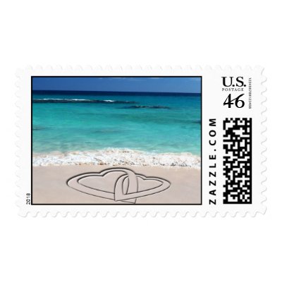 Hearts In The Sand Postage Stamp