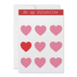 Hearts Invitation in pink and red