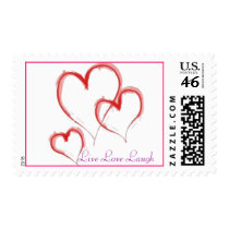 hearts, Live Love Laugh postage