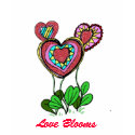hearts, Love Blooms t-shirts