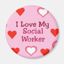Hearts:  Love My Social Worker Refrigerator Magnets