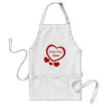 Hearts Love You Mom Apron