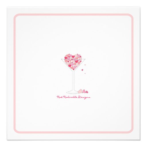 Hearts Martini Valentines Day Party Invitation