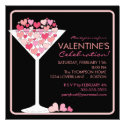Hearts Martini Valentines Day Party Invitation