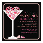 Hearts Martini Valentines Day Party Invitation