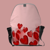 Hearts messenger bags