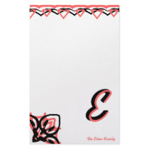 hearts monogrammed stationery