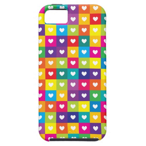 Hearts Mosaic Tiled Pattern iPhone 5 Case