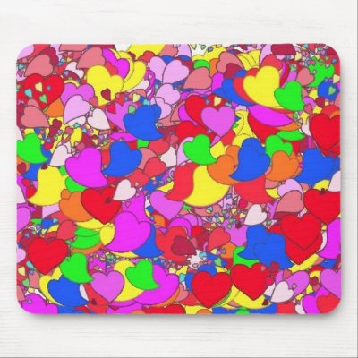 Hearts Mousepad by 3girlswasenough