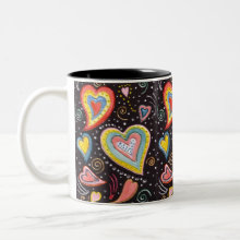 Hearts Mug - for Valentines Day, perfect for the coffee lover!