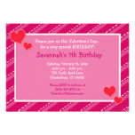 Hearts n Dashes Valentines Day Birthday Invitation