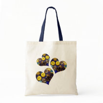 Hearts of Blue and Yellow Buttons bags