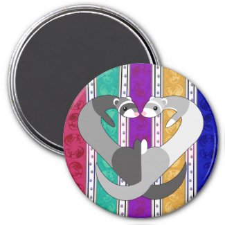 Hearts of Ferret Rainbow Magnet magnet