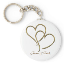 Hearts of gold key chains