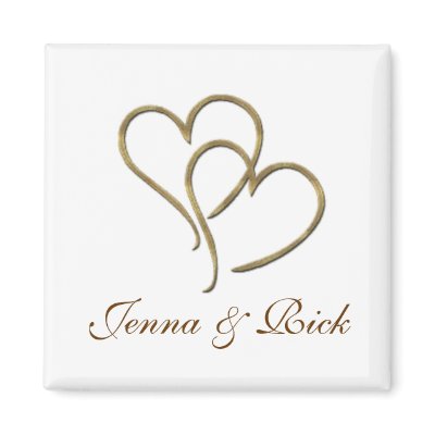 Hearts of gold refrigerator magnets by perfectpostage