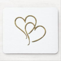 Hearts of gold mouse mats