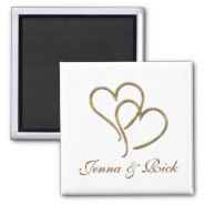 Hearts of gold refrigerator magnets