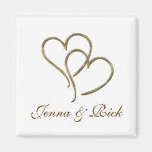 Hearts of gold refrigerator magnets