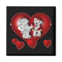 Hearts of love - fridge magnet