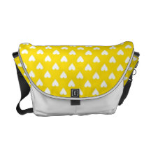 Hearts on Bright Yellow Background Messenger Bag