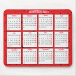 Hearts on red mousepad/ calendar