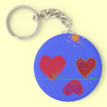 Hearts on the Line keychains